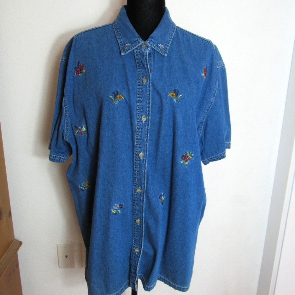 Vintage Bobbie Brooks Embroidered Jean Shirt
